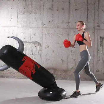 

1.6M Three-dimensional Inflatable Boxing Column Adult Tumbler Modeling Cartoon Children Sandbag Inflatable Decompression Fi C4Q7