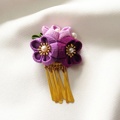 G Ручной японский Вишневый цветок висячая шпилька kimonos hanfu feng tire hair - Цвет: G