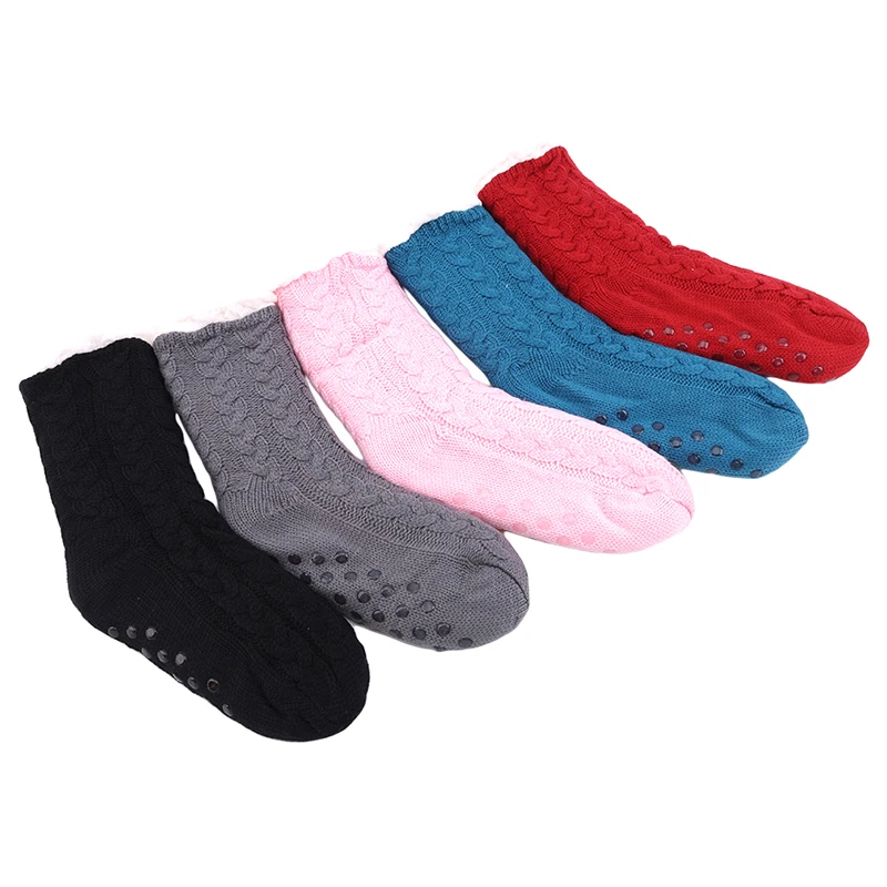 Winter Socks Heavy Household Floor Sock non-slip Slipper Hosiery Warm mid-tube Carpet Hosiery Women Clothing Accessories