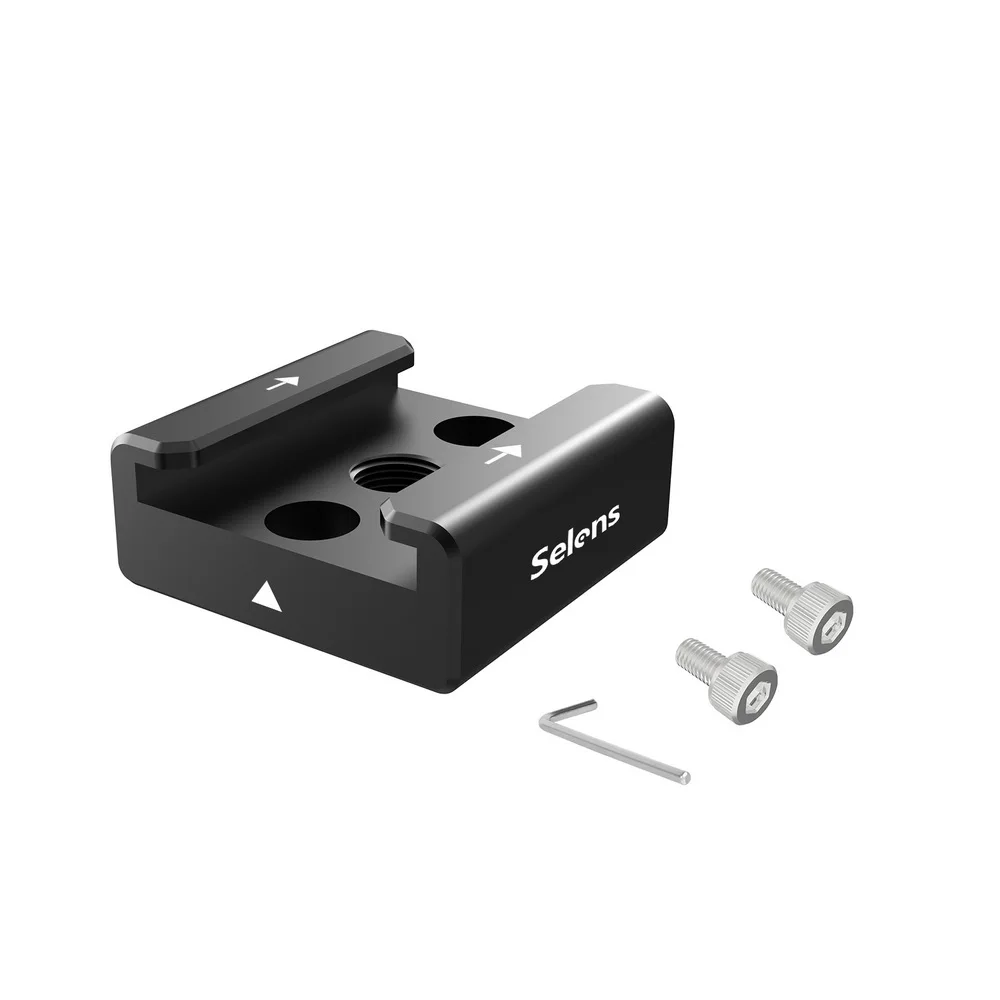 

Selens Cold Shoe Mount Adapter Bracket Standard Shoe with 1/4'' Thread Hole for Camera, Light Stand, Tripod Head and More