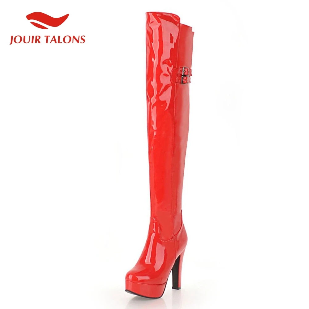 

On sale Winter Over the knee boots women shoes platform high heels shoes woman sexy nightclub Party boots big size 48