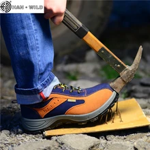 Зимняя Мужская Рабочая обувь со стальным носком; теплые дышащие мужские повседневные ботинки; непромокаемая Рабочая страховая обувь