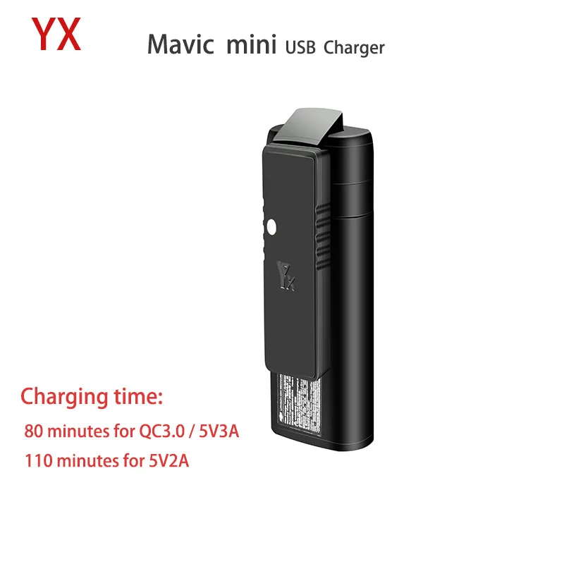 Best UNI YX for DJI Mavic Mini Drone Fast Charger Battery USB Charge With TYPE C Cable Accessories 5.0V / 3A max 