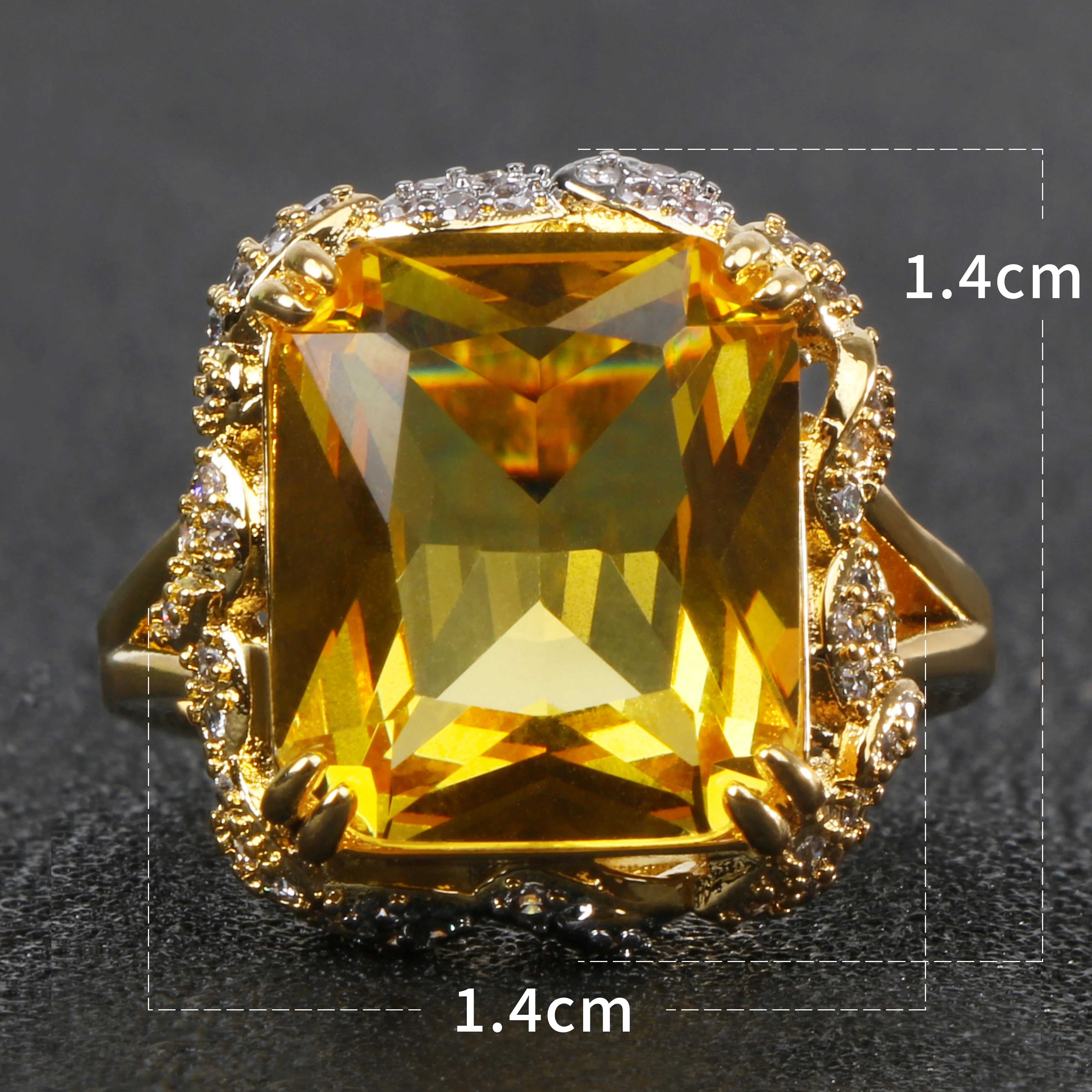 Joiashome Luxury Charms Ring 925 Sterling Silver Jewelry With Square Shaped Citrine Gemstone Wedding Engagement Rings Size 6-10 Silver Ring Wedding Rings Silver Rings Gemstone Ring