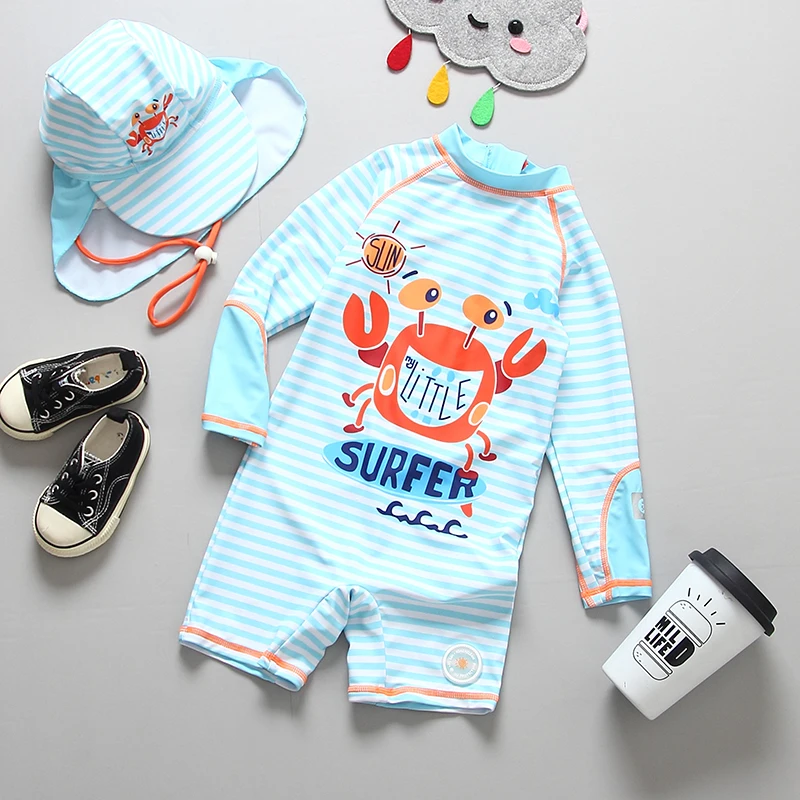 Kids Bathing Suits UV Protection Swimsuit Baby Boy Long Sleeve Swimwear Children Swimming Suit Child Beach Pool Clothes children swimsuit