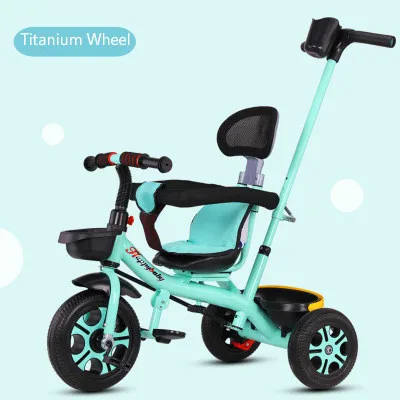 Детский трехколесный велосипед 6 месяцев-6 лет многофункциональное детское вращающееся сиденье детская коляска, трехколесный велосипед дети могут для езды на велосипеде - Цвет: Titanium no shed2