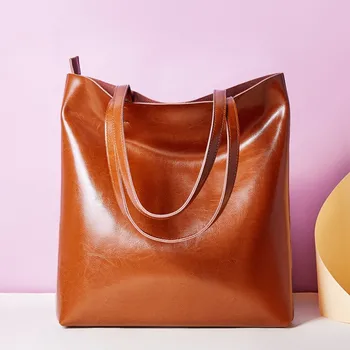 

QIAOBAO Fashion Bags Top-Handle Women Shoulder Bag Luxury 100% Genuine Leather Casual Female Totes Large Capacity Women Handbags