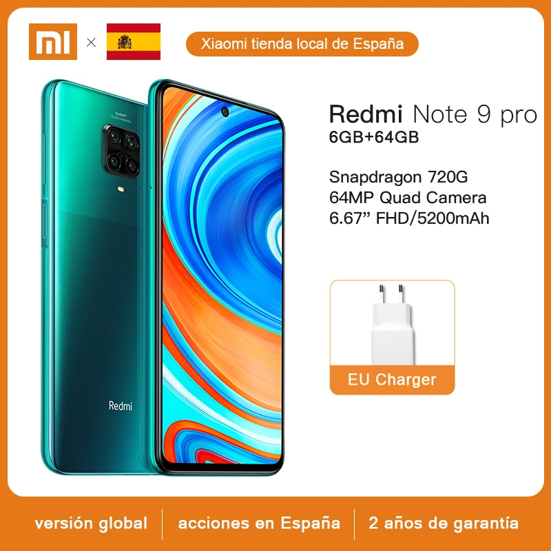 Смартфон Xiaomi Redmi Note 9 Pro 6 + 64 ГБ NFC Snapdragon 720G 8 ядер 67 дюйма 5020 мАч | Мобильные телефоны