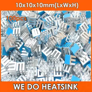 WE DO HEATSINK 100pcs 10x10x10mm Aluminum Heatsink With Thermally Conductive Double Sided Adhesive Transfer Tape