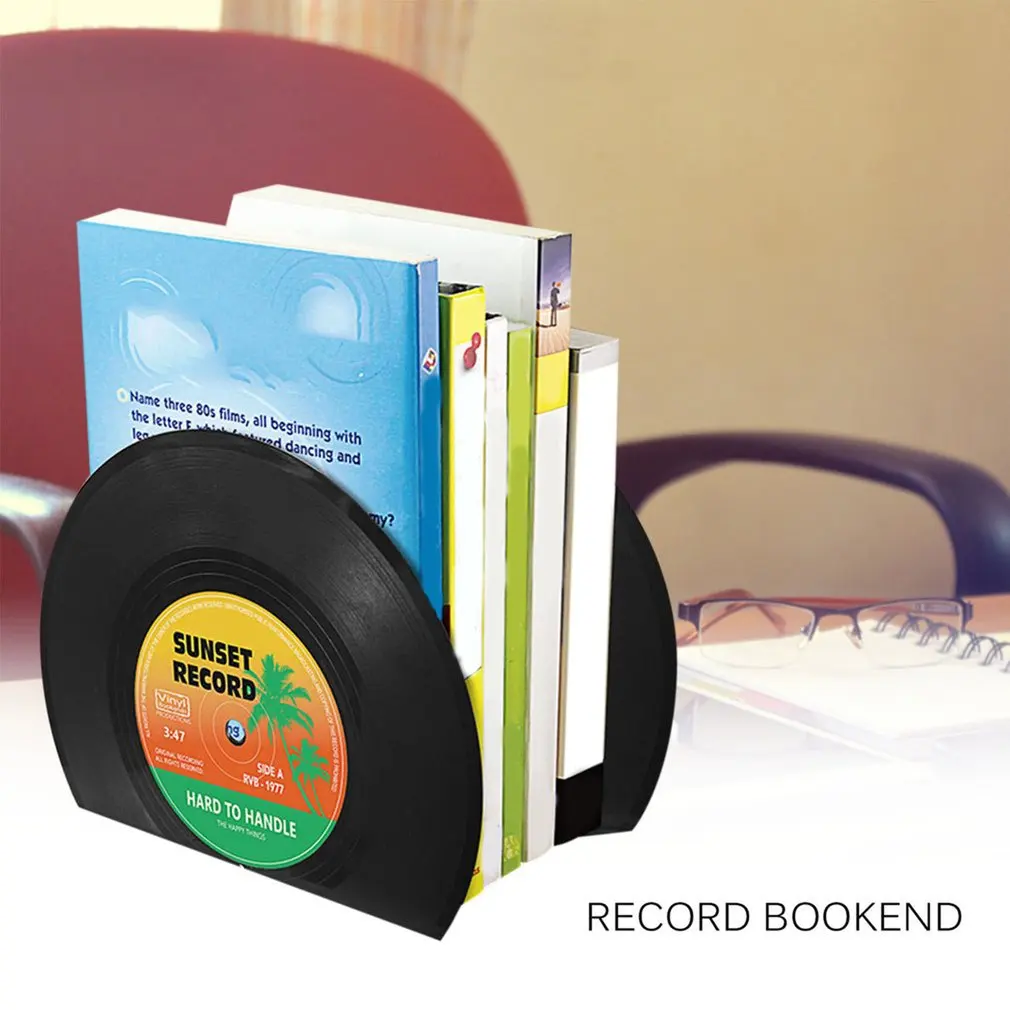 

1 Pair Record Bookend Plastic Unique design easy to use and practical Drop Shipping