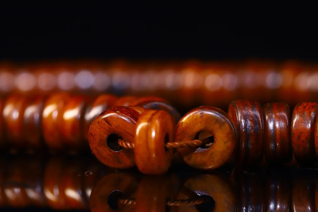 15"Tibetan Temple Collection Old Gabala Hand-carved 108 Buddha Beads Necklace Amulet Pendant Town House Gabala Buddha Ball 4