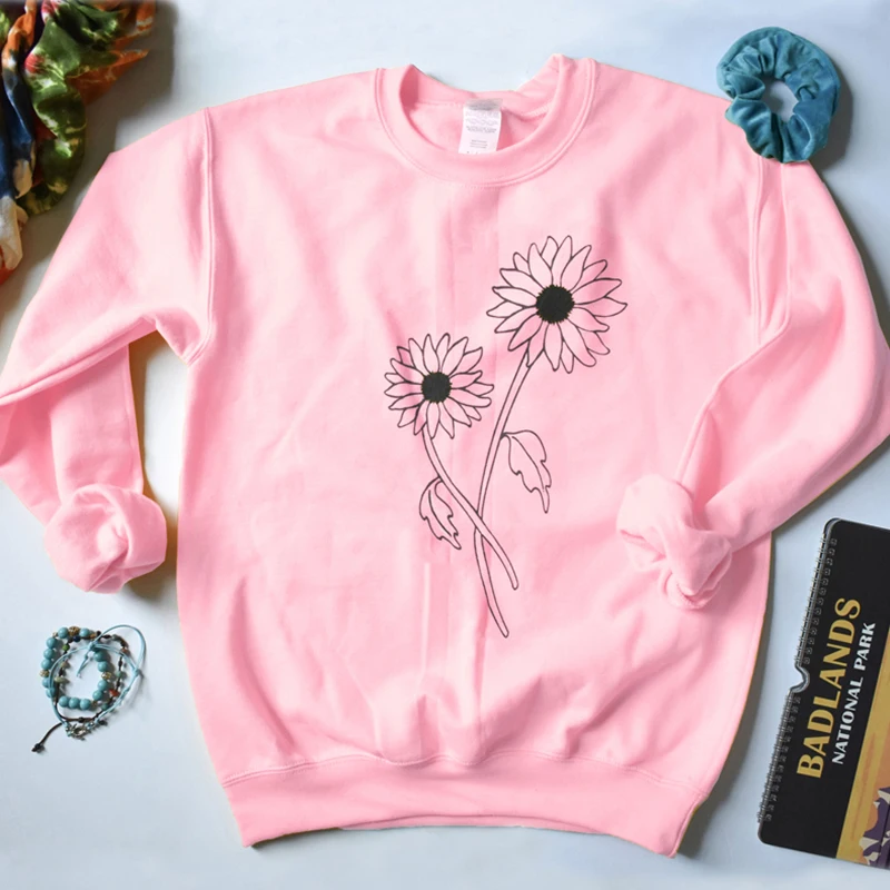 Plant These Flowers Sweatshirt Women Save Bees Graphic Jumpers Aesthetic Crewneck Pullover Girl Casual Outfits Autumn Drop Ship