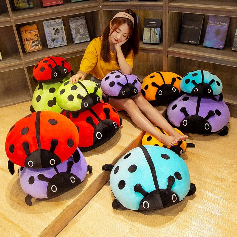40cm/50cm/60cm Simulation Ladybug Plush Toy Soft Stuffed Cartoon Insect