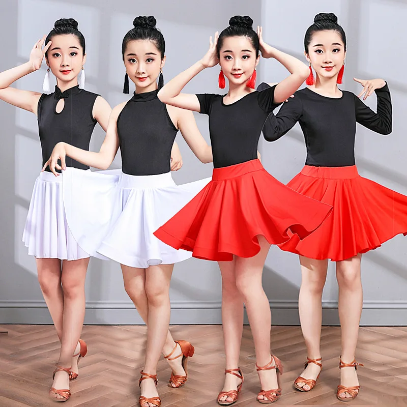 

New Children Latin Dance Skirt Kid Separate Training Dress Girl's Latin Dance Clothes Test Competition Performance