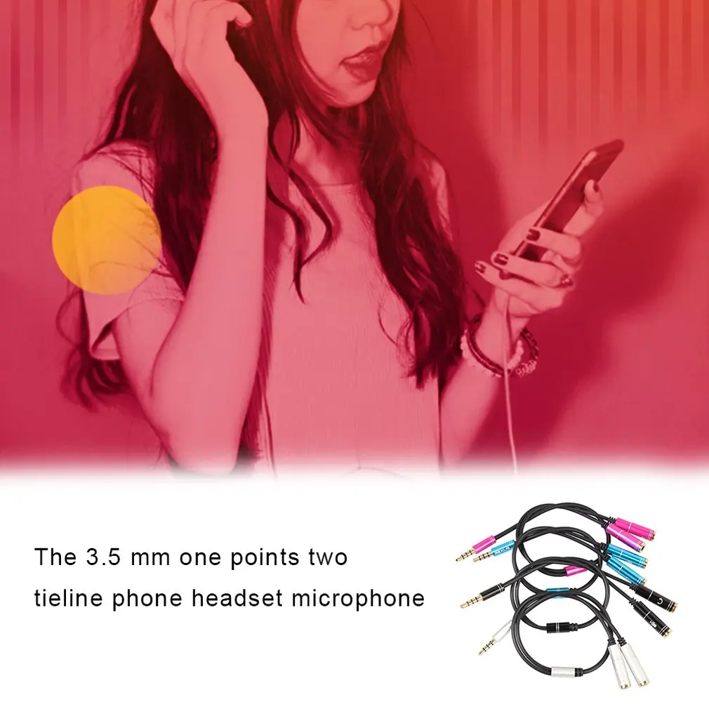 3.5mm Jack Headset Extension Cable Headphone + Mic Audio Splitter Aluminum Shell for Mobile Phone for PS4 Gaming Headset