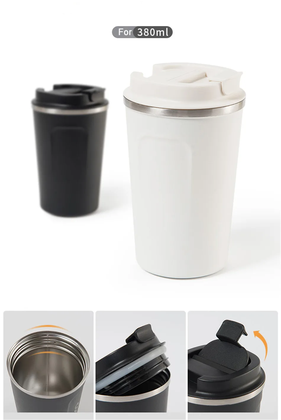 BAISPO, креативная кружка, кофейная чашка с крышкой, термо-складная бутылка для воды, чашка из нержавеющей стали, автомобильная чашка для путешествий, кофейная Термокружка для подарков