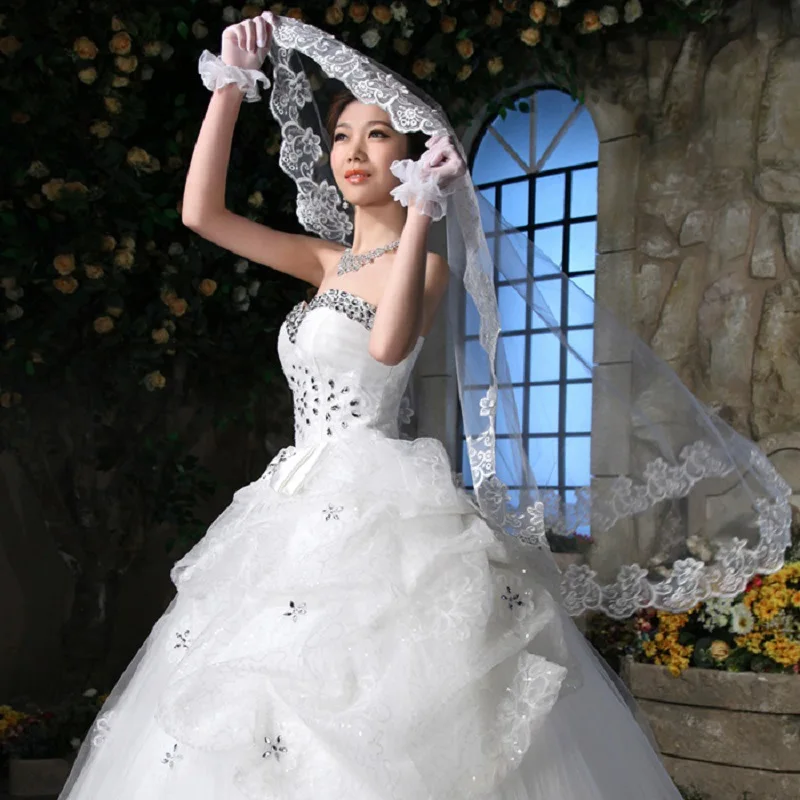 

New White Ivory Wedding Bridal Veils One Layer Elbow Length
