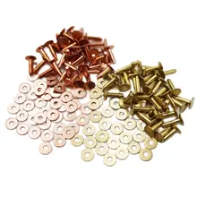 

100Sets Solid Brass/Copper Rivets With Burrs/Washers For Leather