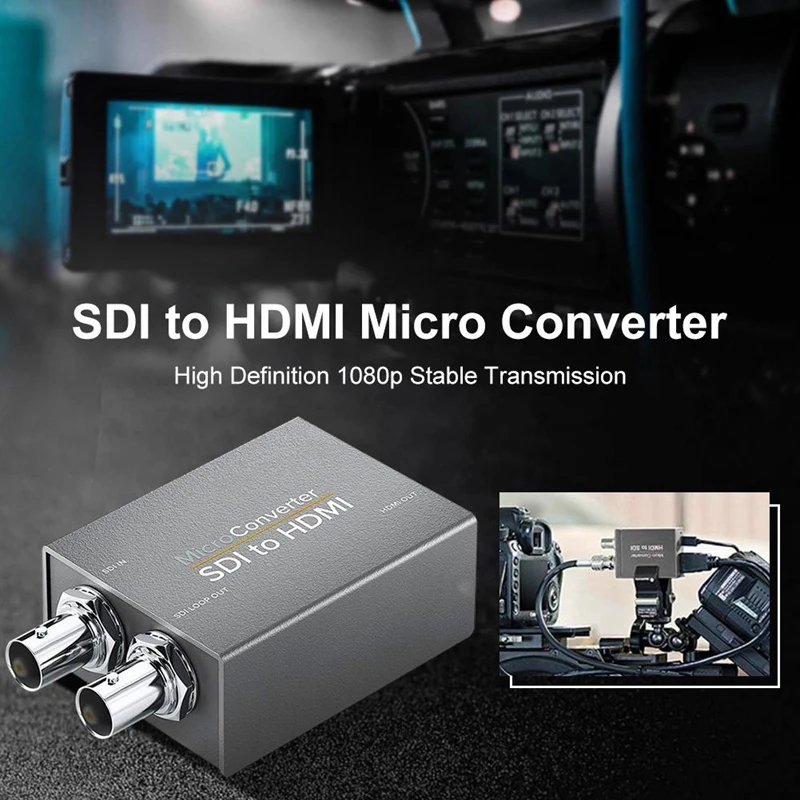 Адаптер микро конвертер SDI в HDMI с питанием Mini HD адаптер для видеосъемки аудио и
