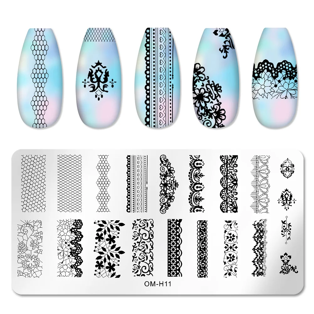 Nail Stickers Art Stamping Template Butterfly Leaves Floral Heart Stamp Plate Stencil Reusable Metal Manicure Nail Accessories