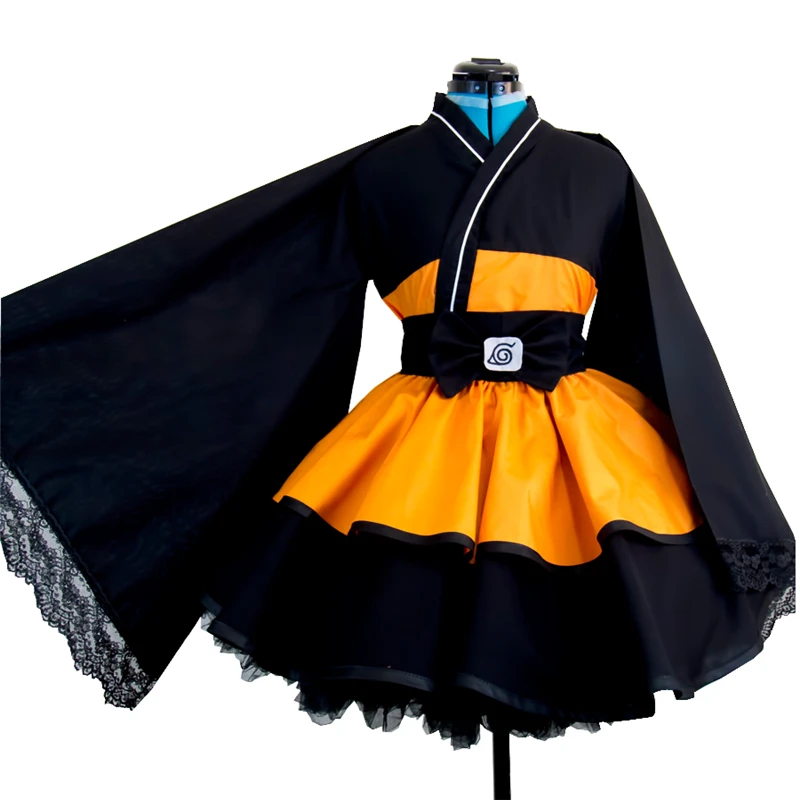 Наруто: костюмы Наруто Узумаки Наруто Лолита юбки Лолита кимоно платье аниме косплей Хэллоуин женские вечерние костюмы