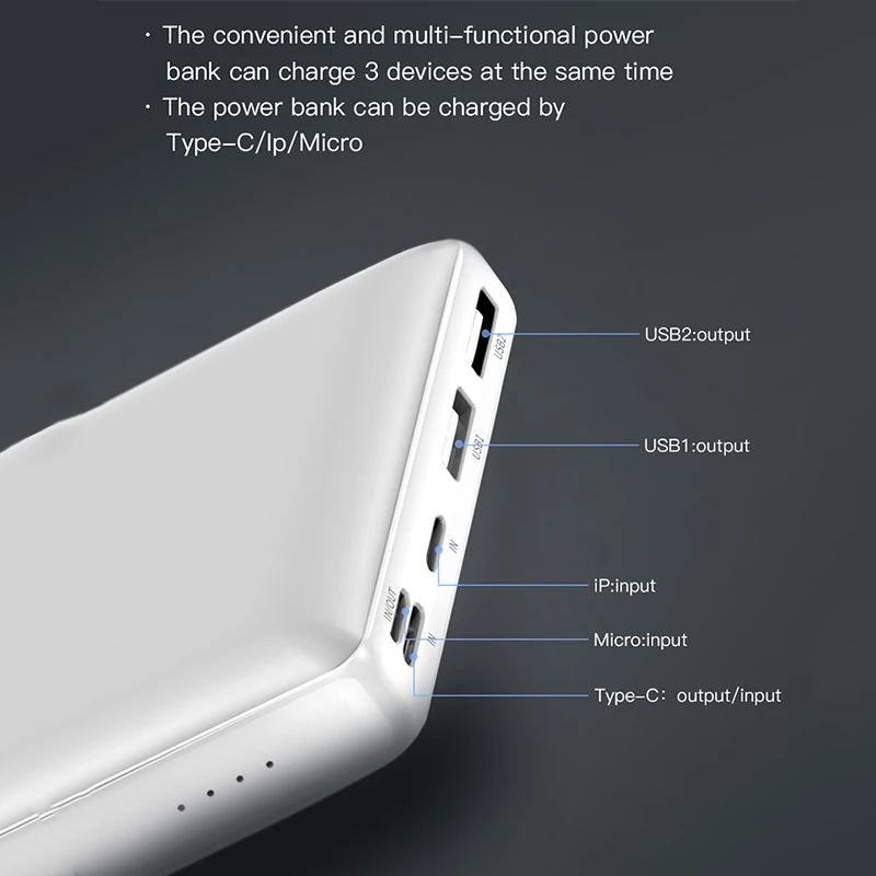 Baseus 30000mAh Power Bank Type-C PD Fast Charger Powerbank Portable External Battery Charger Pack