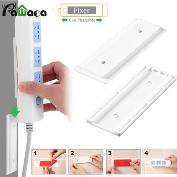 

Seamless Punch-free Plug Sticker Holder Wall Fixer Power Strip Holders Storage for Sockets Wall Holders Shelf Stand Holder