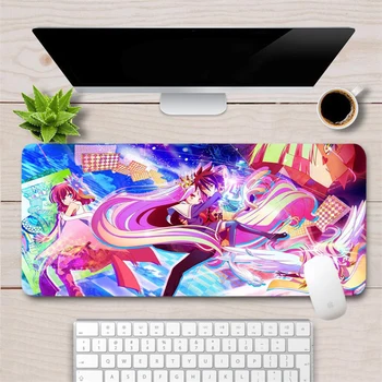 

60x30cm NO Game No Life Anime Large Mouse Pad Rubber Durable Gaming Locking Edge Keyboard pad Laptop Notebook Desk Mat