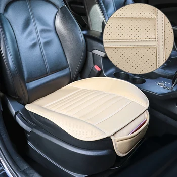 

PU Leather Front Seat Cushion Universal Car Seat Cover Reasonable Storage Convenient Access with Organizer Pocket