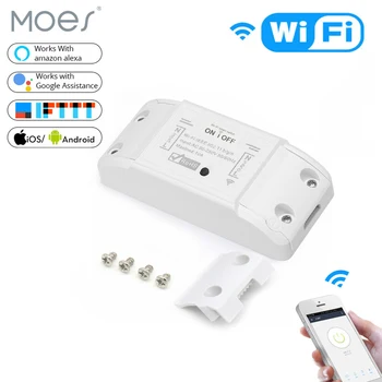 

DIY WiFi Smart Light Switch Universal Breaker Timer Wireless Remote Control Works with Alexa Google Home Smart Home