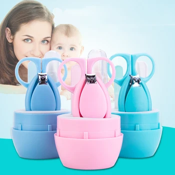 

4 Pcs Baby Nail Care Scissors Sets Safety Nail Cutter Suit Newborn Baby Cleaning Toils Nail Care Child-safe Baby Nail Clippers