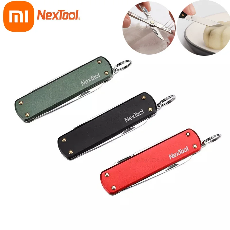 Tasa de descuento Xiaomi Nextool-cuchillo multifunción Mini para desempaquetar, tijeras, destornillador, cuchillo plegable para fruta, herramienta de campamento, cortador afilado de Clip de exteriores y supervivencia QMrXeNpM1YA