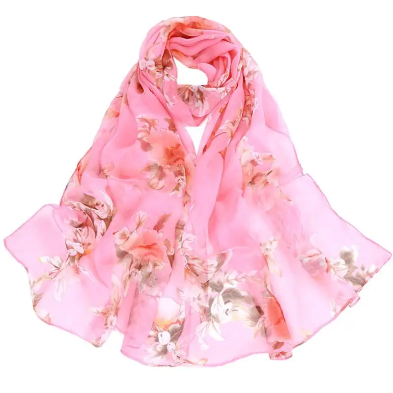 Модный Шелковый шарф для женщин с цветочным принтом, тонкий шифоновый пляжный хиджаб шарф, летний Солнцезащитный Женский платок bufanda mujer# H20 - Цвет: I