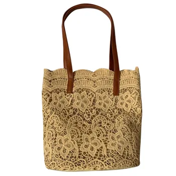 

2020 Bucket Shoulder Bag For Women New Summer Korean Lace Elegant Women Tote Shopping Female Bags Lady Handbag Female Beach Bag