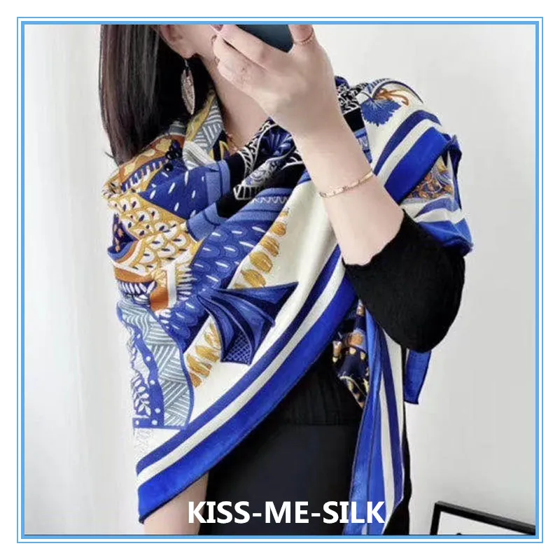 

KMS WHOLE NEW BOHEMIA FASHION SILK CASHMERE SCARF SHAWL WINTER FOR WOMEN 135*135CM/170G
