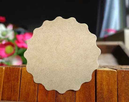 

100PCS Flower Edge Blank Empty Handmade Cake Packaging Sealing Label Sticker