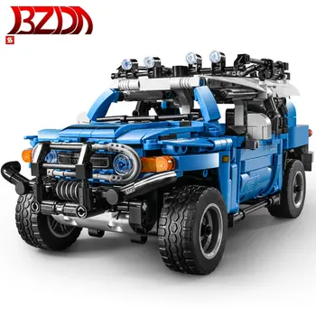 

BZDA City Technic Car 999 PCS Toyota Land Cruiser Pull Back Toy Car Model Building Blocks Supercar Speed Bricks Kids Toys Gifts