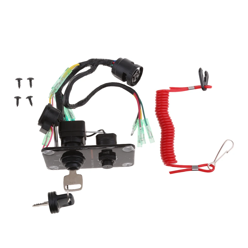 Marine Boat Motor Kill Stop Switch Panel with Safety Lanyard for Yamaha 2-stroke and 4-stroke Outboard Motors