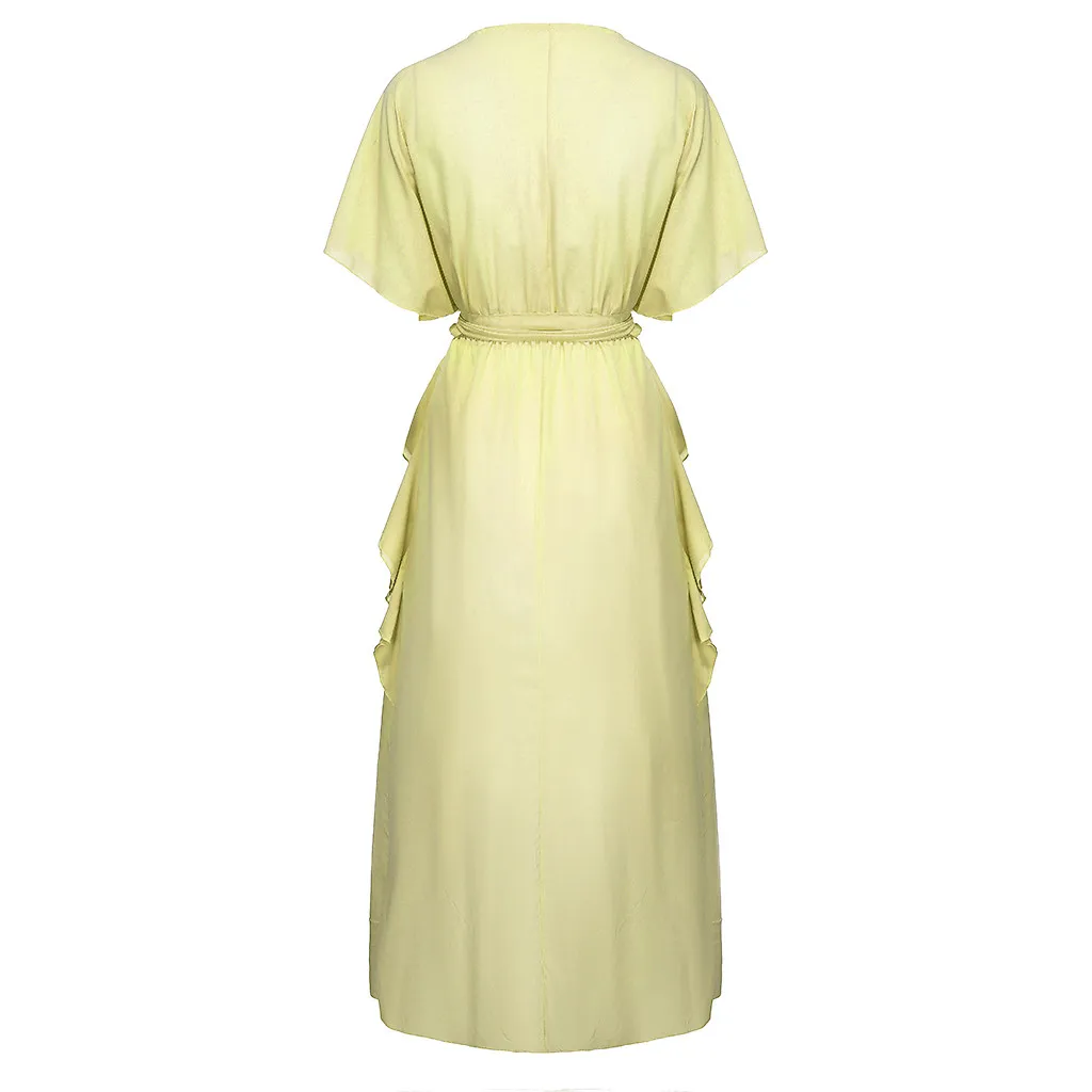 Женское платье vestidos de verano vestido vadim ropa mujer, платья vestidos verano mujer, новое повседневное однотонное S-4XL с коротким рукавом Z4