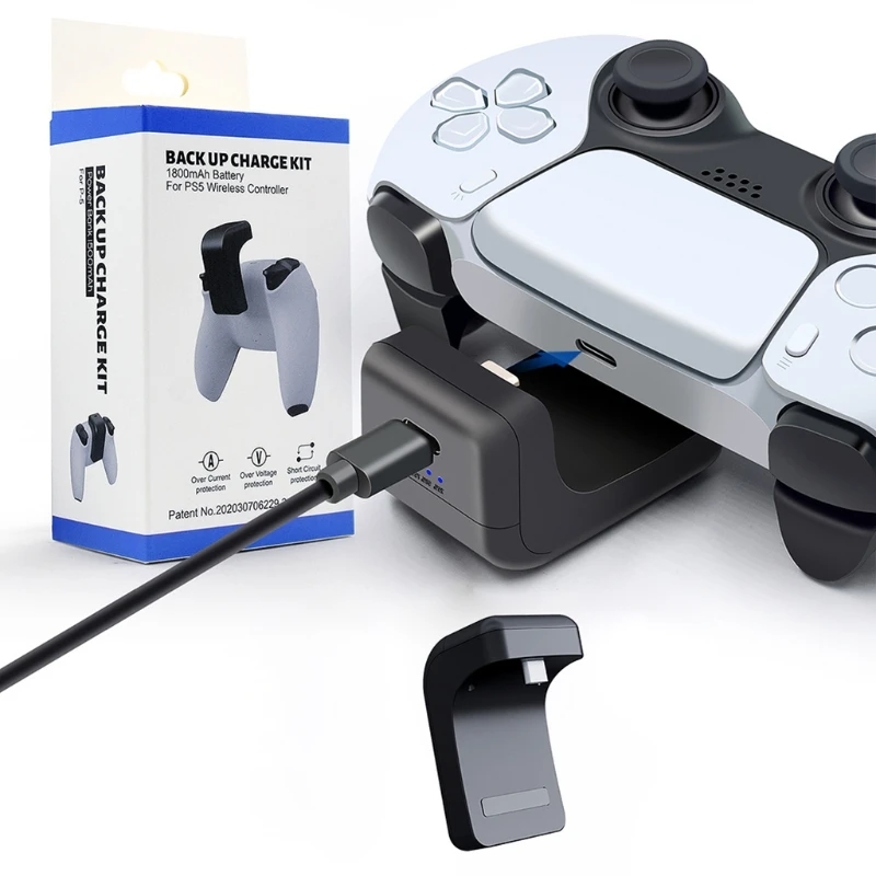 Rechargeable Game Controller Battery Pack For PS5 Gamepad External Back Clip Wireless Power Charging Bag | Электроника