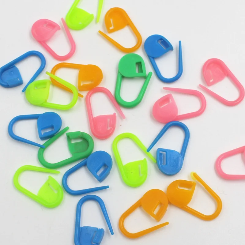 

100 PCs Plastic Knitting Stitch Holders Marker Buckle Crochet Small Pin Buckle Sweater Marker Needle DIY Knitting Material