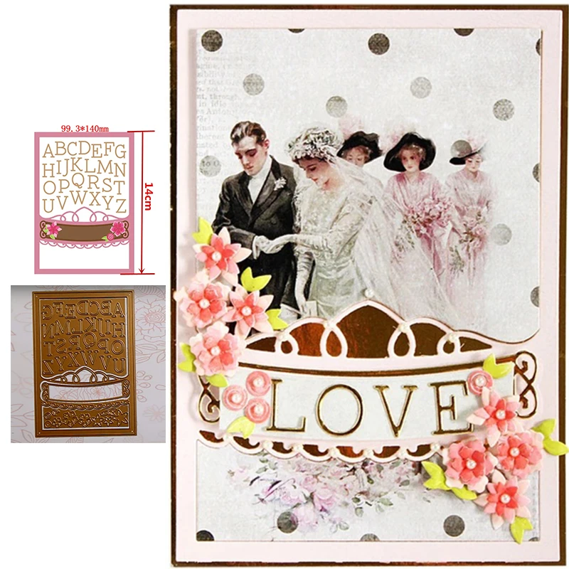 

Great Artistic 26 Letters Beautiful Flower Pattern Frame Metal Cutting Dies Scrapbooking Album Paper DIY Cards Crafts 2019