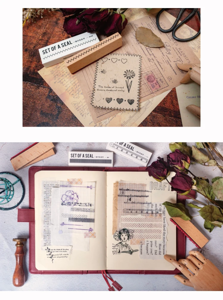 Vintagbe штрих-кодов маркировка по месяцам ретро декоративная печать деревянный резиновые штампы для скрапбукинга канцелярские товары для рукоделия Стандартный штамп