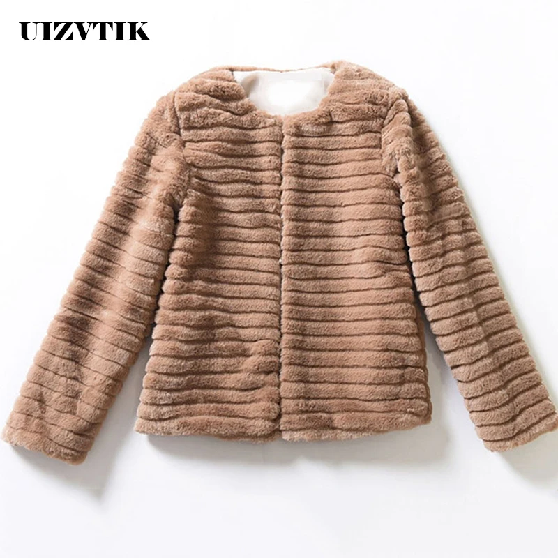 

Winter Faux Fur Coat Women 2019 Casual Plus Size Slim Casual Solid Short Coat Female Jackets Thick Warm Solid kamizelka futerko