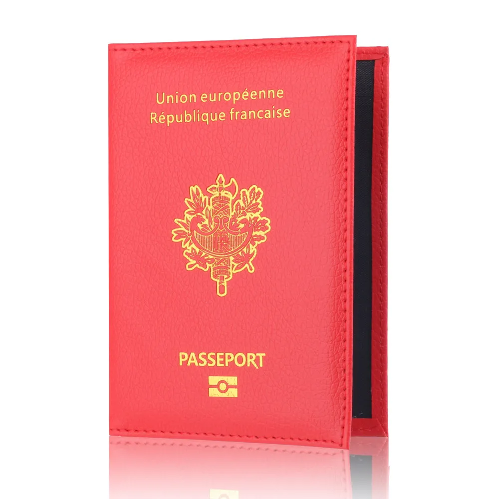 Red Из искусственной кожи чехол заграничного паспорта держатель протектор кошелек Бизнес карты из мягкой кожи, с отделением для паспорта - Цвет: Red