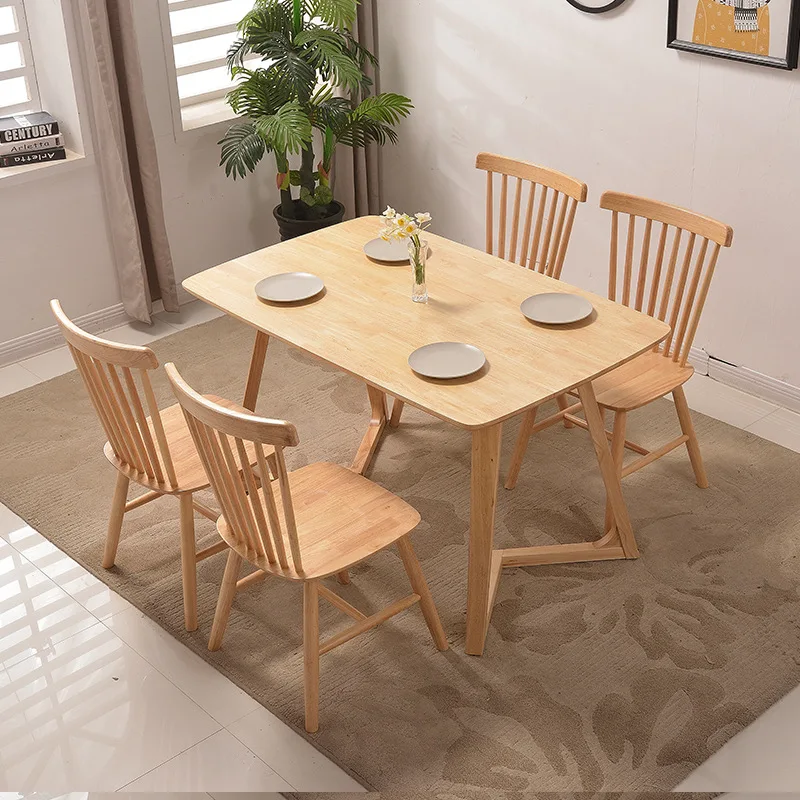 Dinette combination solid wood simple modern Nordic light luxury dining table oak small apartment home dining table