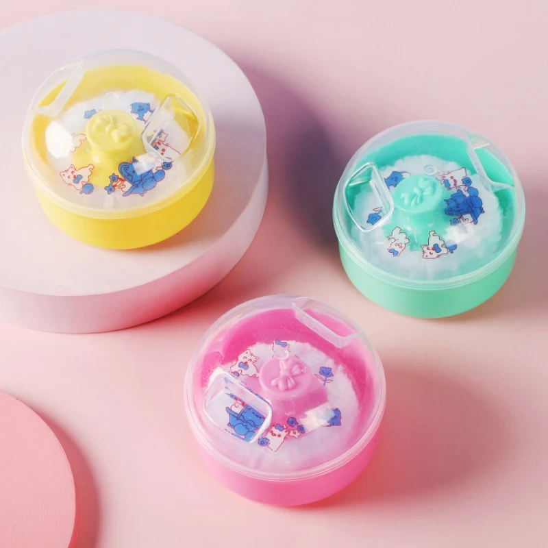 Baby Soft Face Body Cosmetic Powder Puff New High Quality talcum powder Sponge Box Case Container 1PCS