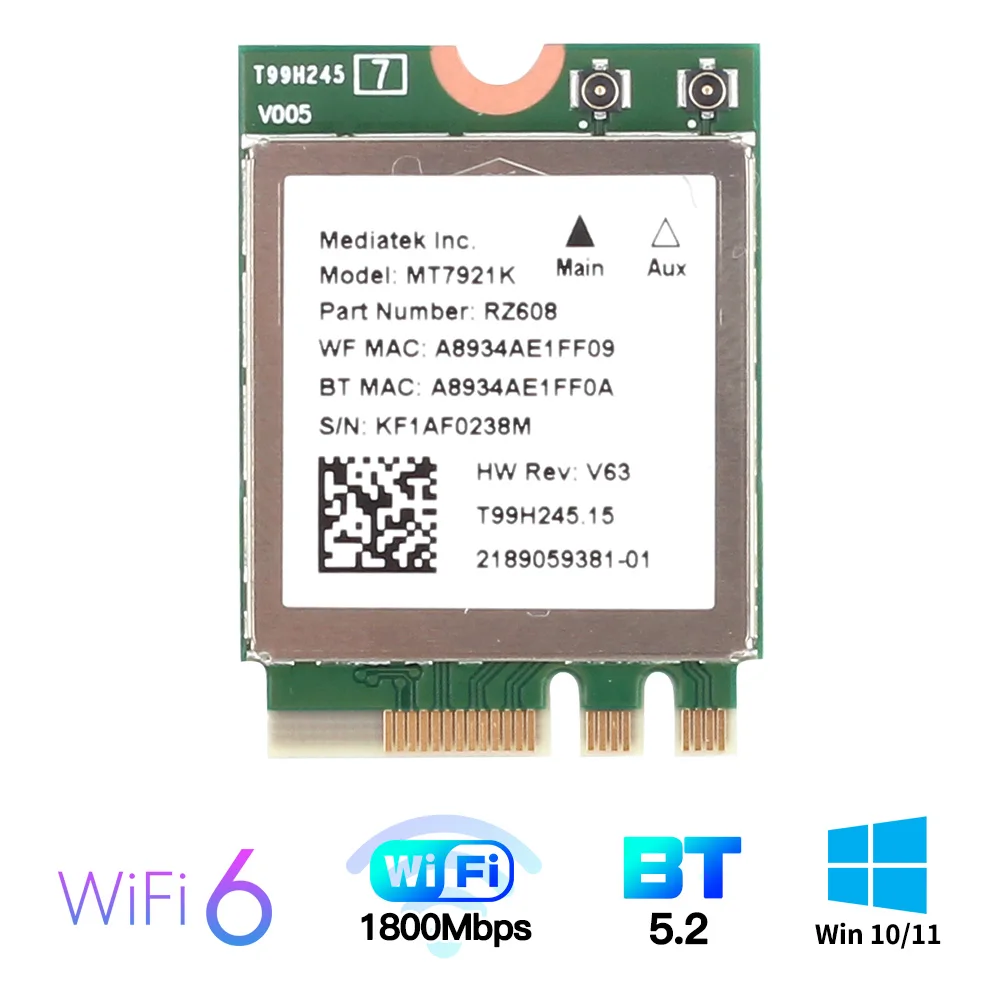 Mediatek wi fi 6e mt7922. Mediatek wi-fi 6 mt7921 wireless lan card. mediatek wifi 6 mt7921 wireless lan card. mediatek wi-fi 6e mt7922 (rz616) 160mhz wireless lan card. aw-cb231nf.