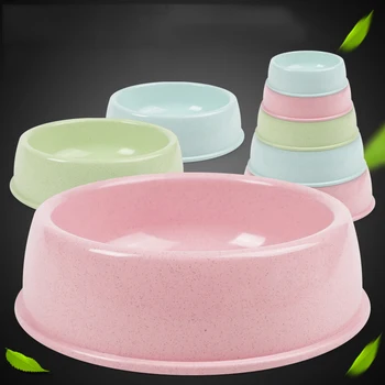 

Safety Cute Multi-Purpose Candy Color Wheat Straw Dog Bowls Feeding Water Food Puppy Feeder Cat Dog Bowls Pet Feeding Supplies