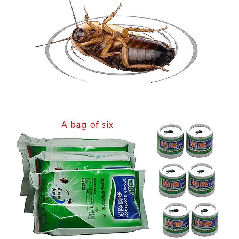 6pcs Cockroach Smoke Insecticides Poison Bomb Magical Smog For Mosquito Flies Medicine Bug Flea Ant Killer Insect Pest Control | Дом и сад
